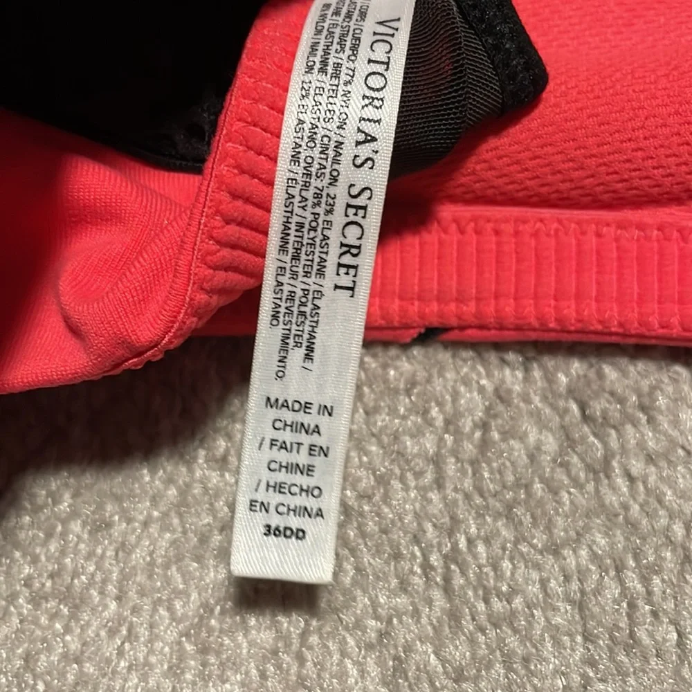 Victoria's Secret Coral Pink & Black VSX Sports Bra